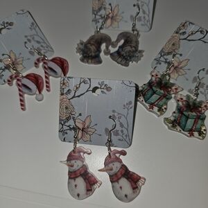 Festive Holiday Earrings Set Of 4 - Select 1 Set